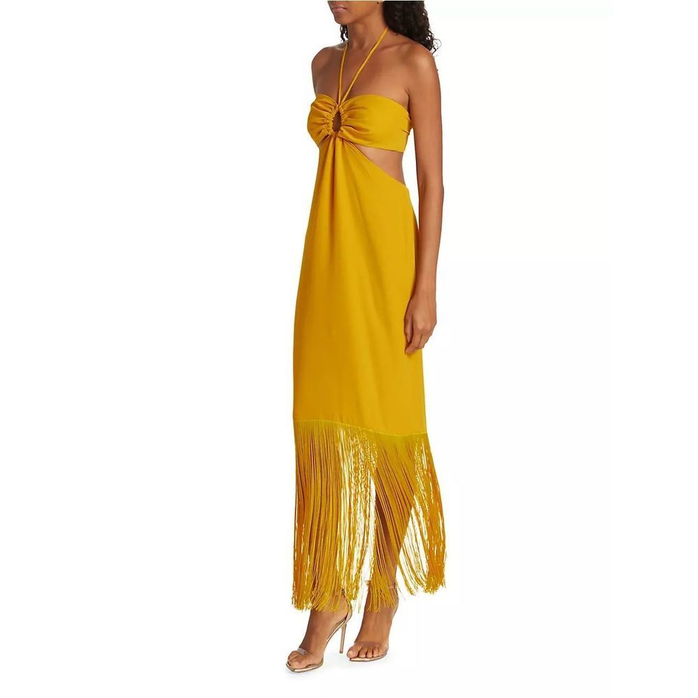 No Pise La Grama Arrecife Cut Out Fringe-Trim Maxi Dress - Picture 3 of 11